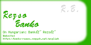 rezso banko business card